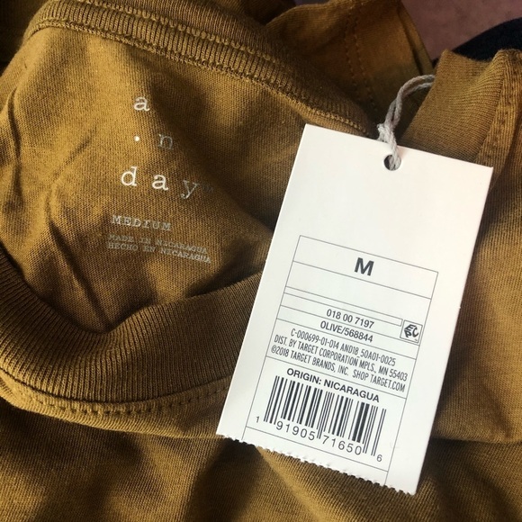 A NEW DAY Olive Casual Short Sleeve Tee Shirt Sz M - Picture 3 of 5
